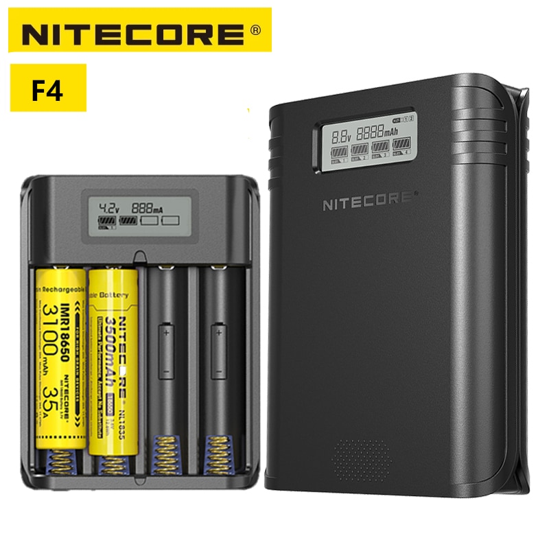 100% 기존 NITECORE F4 4 슬롯 유연한 보조베터리 배터리 충전기 리튬 이온/imr에 적용: 18650